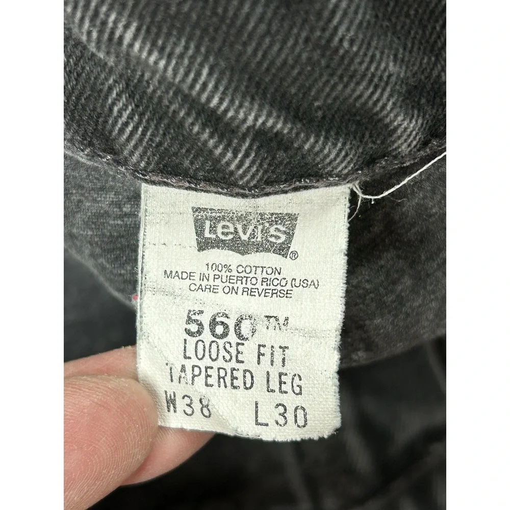 Vintage Levis 560 Loose Fit Jeans‎ Men 38x30 (actual 38x29) Black Paint Splatter